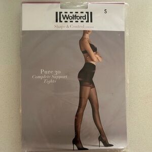 Wolford Pure 30 Complete Support Tights in Black